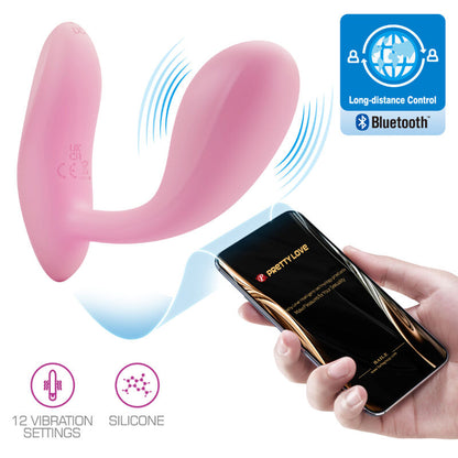 PRETTY LOVE - BAIRD G-SPOT 12 vibraties, oplaadbaar, roze, met app