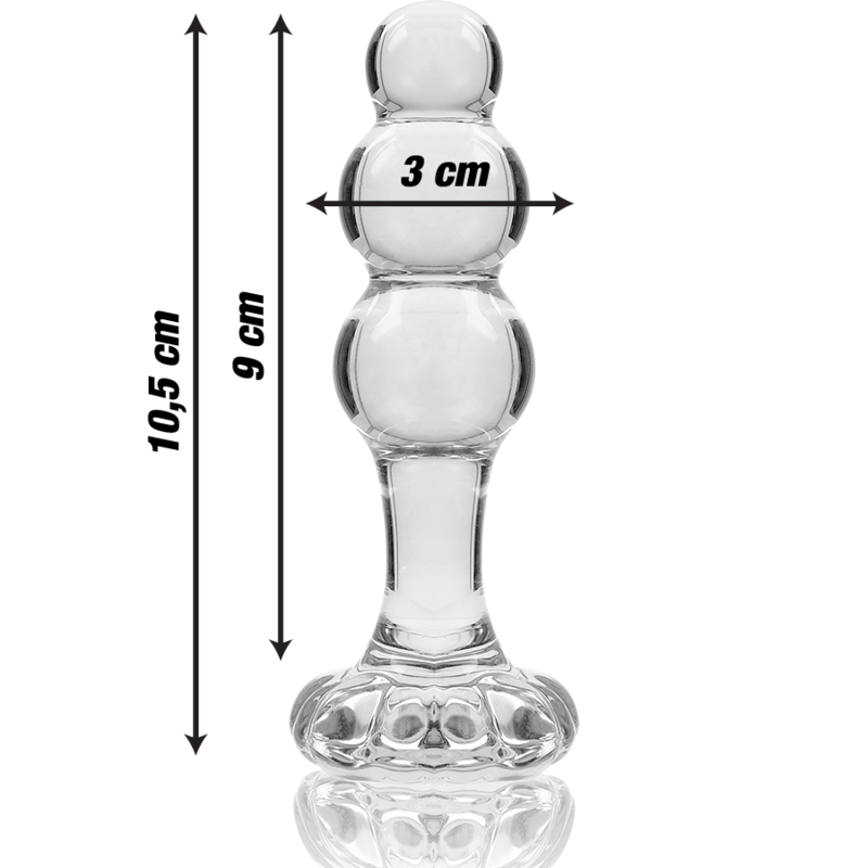 NEBULA SERIES BY IBIZA - MODEL 1 anale plug van borosilicaatglas, transparant, 10.5 CM -O- 3 CM