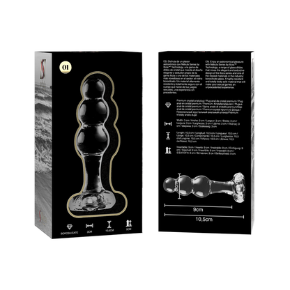 NEBULA SERIES BY IBIZA - MODEL 1 anale plug van borosilicaatglas, transparant, 10.5 CM -O- 3 CM