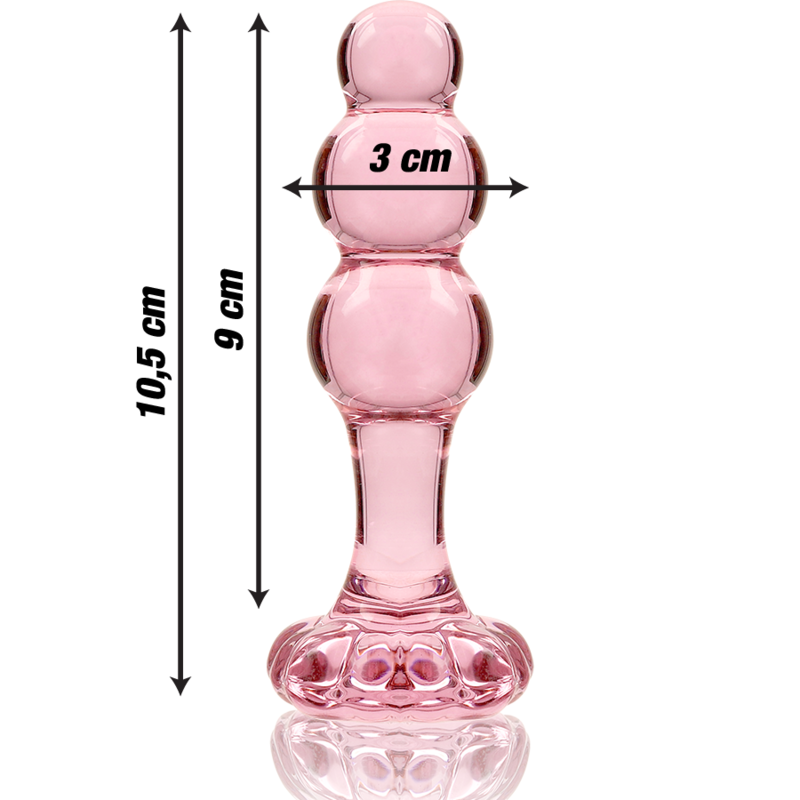 NEBULA SERIES BY IBIZA - MODEL 1 anale plug van borosilicaatglas, roze, 10.5 CM -O- 3 CM