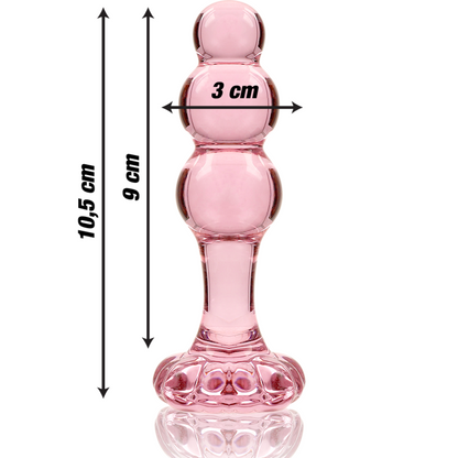 NEBULA SERIES BY IBIZA - MODEL 1 anale plug van borosilicaatglas, roze, 10.5 CM -O- 3 CM