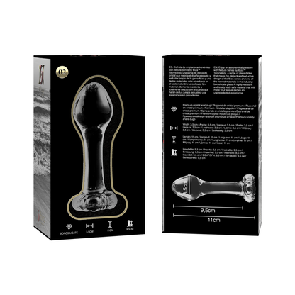 NEBULA SERIES BY IBIZA - MODEL 2 anale plug van borosilicaatglas, transparant, 11 CM -O- 3.5 CM
