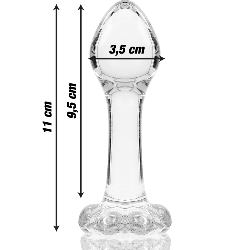 NEBULA SERIES BY IBIZA - MODEL 2 anale plug van borosilicaatglas, transparant, 11 CM -O- 3.5 CM