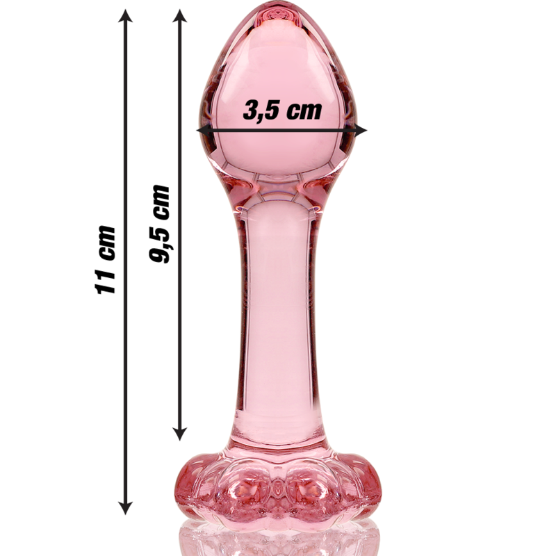 NEBULA SERIES BY IBIZA - MODEL 2 anale plug van borosilicaatglas, roze, 11 CM -O- 3.5 CM