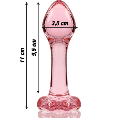 NEBULA SERIES BY IBIZA - MODEL 2 anale plug van borosilicaatglas, roze, 11 CM -O- 3.5 CM