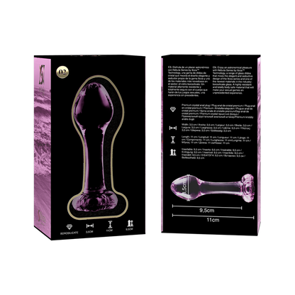 NEBULA SERIES BY IBIZA - MODEL 2 anale plug van borosilicaatglas, roze, 11 CM -O- 3.5 CM