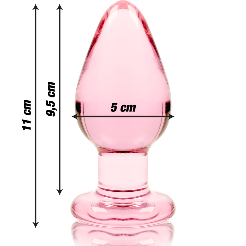 NEBULA SERIES BY IBIZA - MODEL 3 anale plug van borosilicaatglas, roze, 11 CM -O- 5 CM