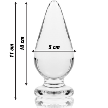 NEBULA SERIES BY IBIZA - MODEL 4 anale plug van borosilicaatglas, transparant, 11 CM -O- 5 CM