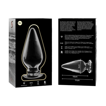 NEBULA SERIES BY IBIZA - MODEL 4 anale plug van borosilicaatglas, transparant, 11 CM -O- 5 CM
