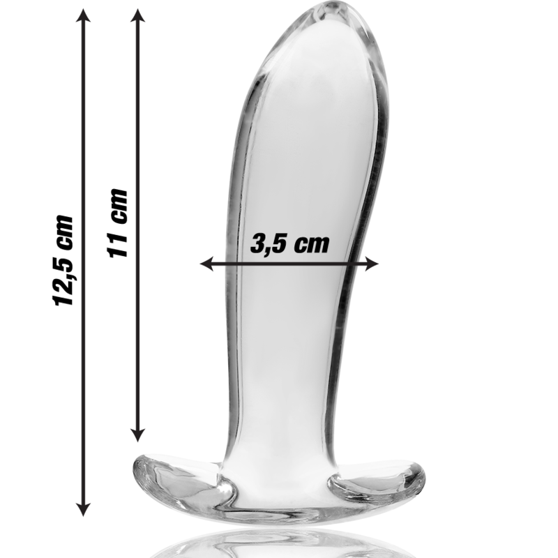 NEBULA SERIES BY IBIZA - MODEL 5 anale plug van borosilicaatglas, transparant, 12.5 CM -O- 3.5 CM