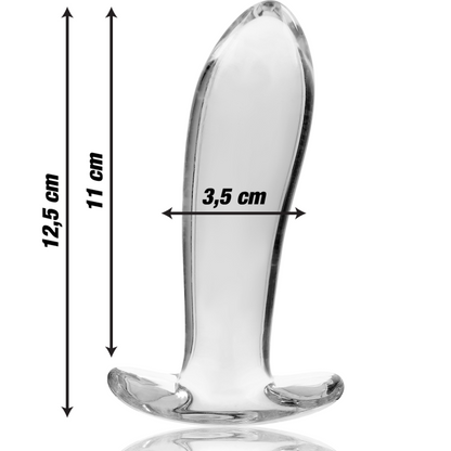 NEBULA SERIES BY IBIZA - MODEL 5 anale plug van borosilicaatglas, transparant, 12.5 CM -O- 3.5 CM