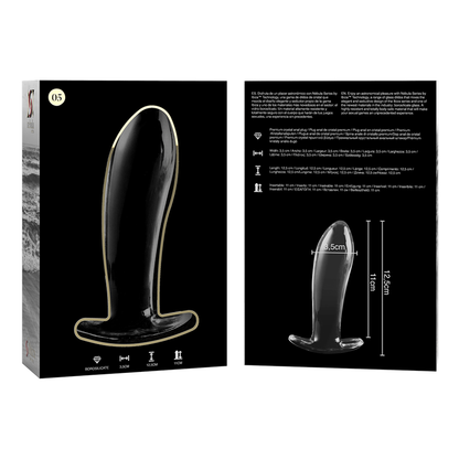 NEBULA SERIES BY IBIZA - MODEL 5 anale plug van borosilicaatglas, transparant, 12.5 CM -O- 3.5 CM