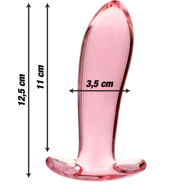 NEBULA SERIES BY IBIZA - MODEL 5 anale plug van borosilicaatglas, roze, 12.5 CM -O- 3.5 CM