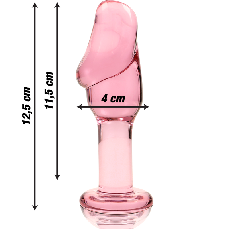 NEBULA SERIES BY IBIZA - MODEL 6 anale plug van borosilicaatglas, roze, 12.5 CM -O- 4 CM