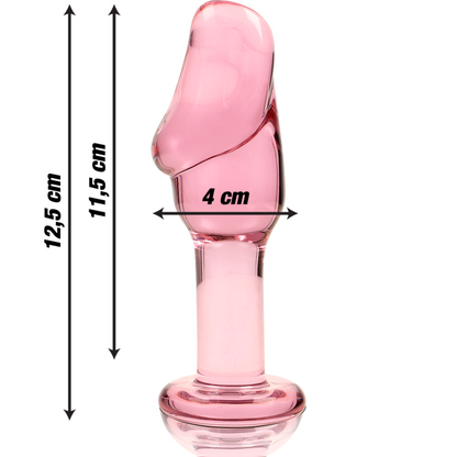 NEBULA SERIES BY IBIZA - MODEL 6 anale plug van borosilicaatglas, roze, 12.5 CM -O- 4 CM