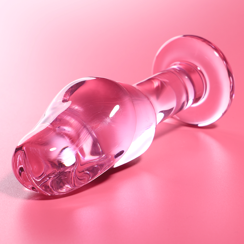 NEBULA SERIES BY IBIZA - MODEL 6 anale plug van borosilicaatglas, roze, 12.5 CM -O- 4 CM