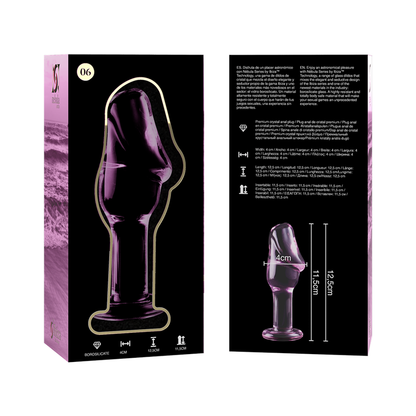 NEBULA SERIES BY IBIZA - MODEL 6 anale plug van borosilicaatglas, roze, 12.5 CM -O- 4 CM