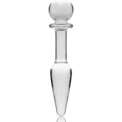 NEBULA SERIES BY IBIZA - MODEL 7 anale plug van borosilicaatglas, transparant, 13.5 CM -O- 3 CM