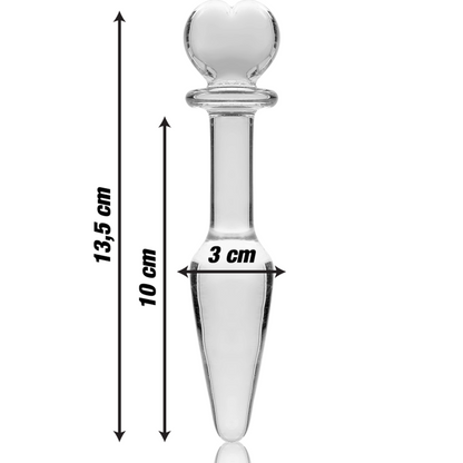 NEBULA SERIES BY IBIZA - MODEL 7 anale plug van borosilicaatglas, transparant, 13.5 CM -O- 3 CM