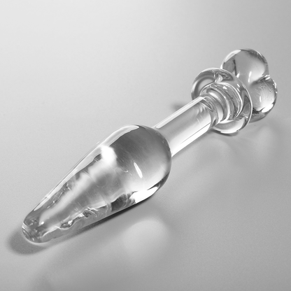 NEBULA SERIES BY IBIZA - MODEL 7 anale plug van borosilicaatglas, transparant, 13.5 CM -O- 3 CM