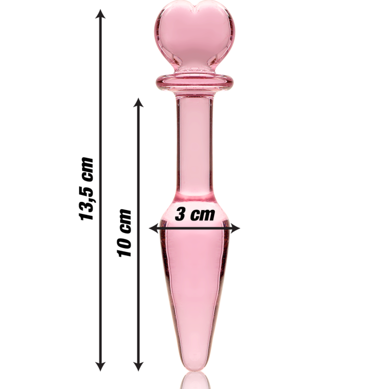NEBULA SERIES BY IBIZA - MODEL 7 anale plug van borosilicaatglas, roze, 13.5 CM -O- 3 CM