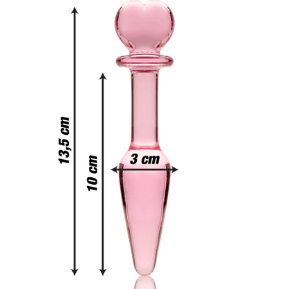 NEBULA SERIES BY IBIZA - MODEL 7 anale plug van borosilicaatglas, roze, 13.5 CM -O- 3 CM