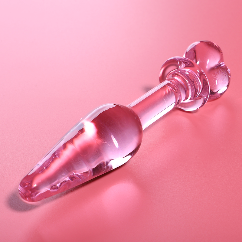 NEBULA SERIES BY IBIZA - MODEL 7 anale plug van borosilicaatglas, roze, 13.5 CM -O- 3 CM