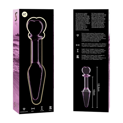 NEBULA SERIES BY IBIZA - MODEL 7 anale plug van borosilicaatglas, roze, 13.5 CM -O- 3 CM