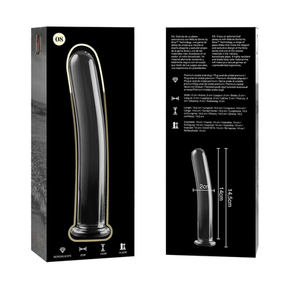 NEBULA SERIES BY IBIZA - MODEL 8 dildo van borosilicaatglas, transparant, 14.5 CM -O- 2 CM