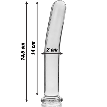 NEBULA SERIES BY IBIZA - MODEL 8 dildo van borosilicaatglas, transparant, 14.5 CM -O- 2 CM