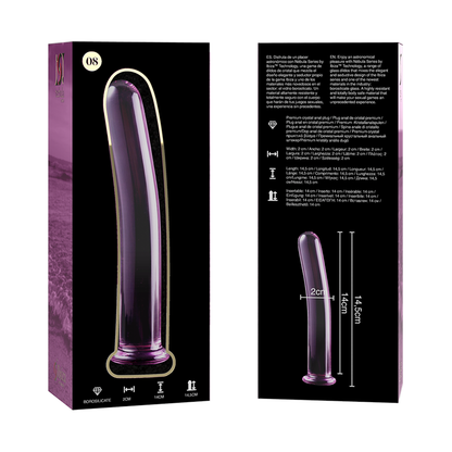 NEBULA SERIES BY IBIZA - MODEL 8 dildo van borosilicaatglas, roze, 14.5 CM -O- 2 CM