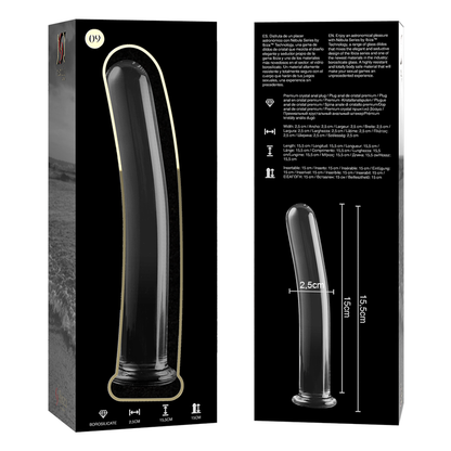 NEBULA SERIES BY IBIZA - MODEL 9 dildo van borosilicaatglas transparant 15.5 CM -O- 2.5 CM