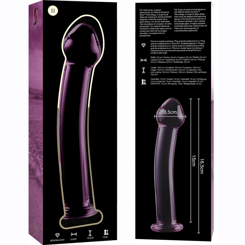 NEBULA SERIES BY IBIZA - MODEL 11 dildo van borosilicaatglas roze 16 CM -O- 3 CM