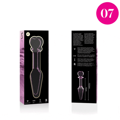 NEBULA SERIES BY IBIZA - MODEL 7 anale plug van borosilicaatglas, roze, 13.5 CM -O- 3 CM