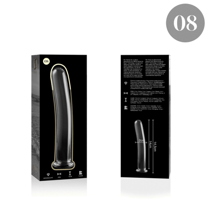 NEBULA SERIES BY IBIZA - MODEL 8 dildo van borosilicaatglas, transparant, 14.5 CM -O- 2 CM