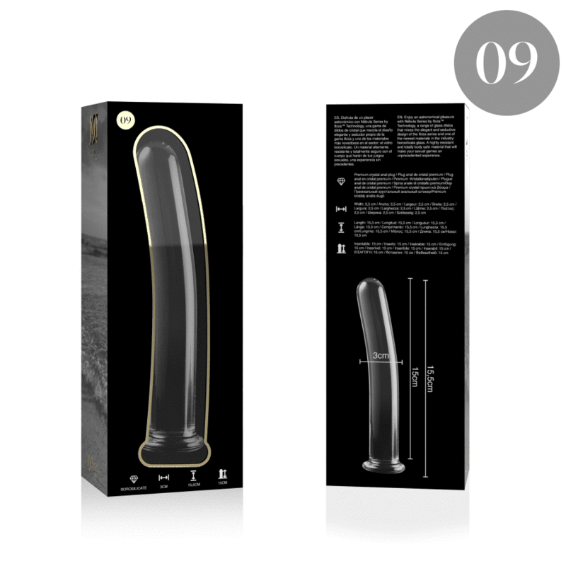 NEBULA SERIES BY IBIZA - MODEL 9 dildo van borosilicaatglas transparant 15.5 CM -O- 2.5 CM