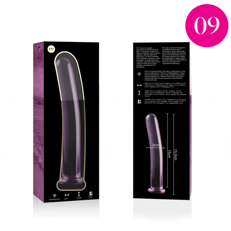 NEBULA SERIES BY IBIZA - MODEL 9 dildo van borosilicaatglas roze 15.5 CM -O- 2.5 CM