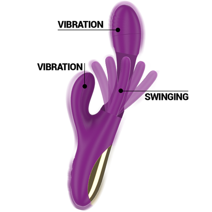 INTENSE - APOLO oplaadbare multifunctionele vibrator met 7 vibratiestanden en zwaaibeweging paars