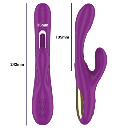 INTENSE - APOLO oplaadbare multifunctionele vibrator met 7 vibratiestanden en zwaaibeweging paars