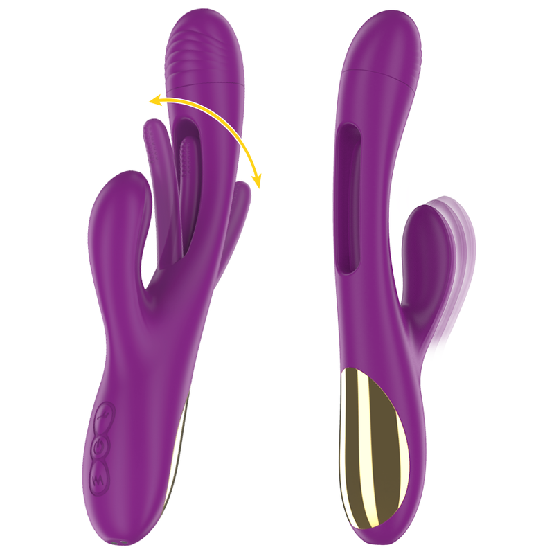 INTENSE - APOLO oplaadbare multifunctionele vibrator met 7 vibratiestanden en zwaaibeweging paars