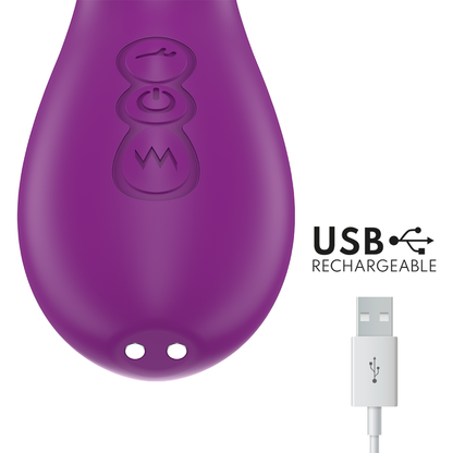 INTENSE - ATENEO oplaadbare multifunctionele vibrator met 7 vibratiestanden, oscillerende tong en paarse zuigfunctie