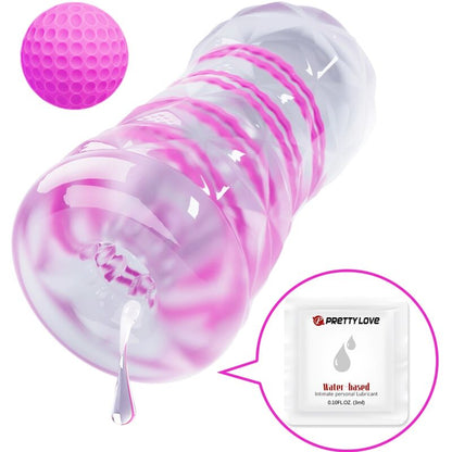 PRETTY LOVE - FANTASY-masturbator voor mannen met interne spiraal en transparante balletjes