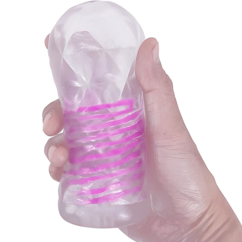 PRETTY LOVE - FANTASY-masturbator voor mannen met interne spiraal en transparante balletjes