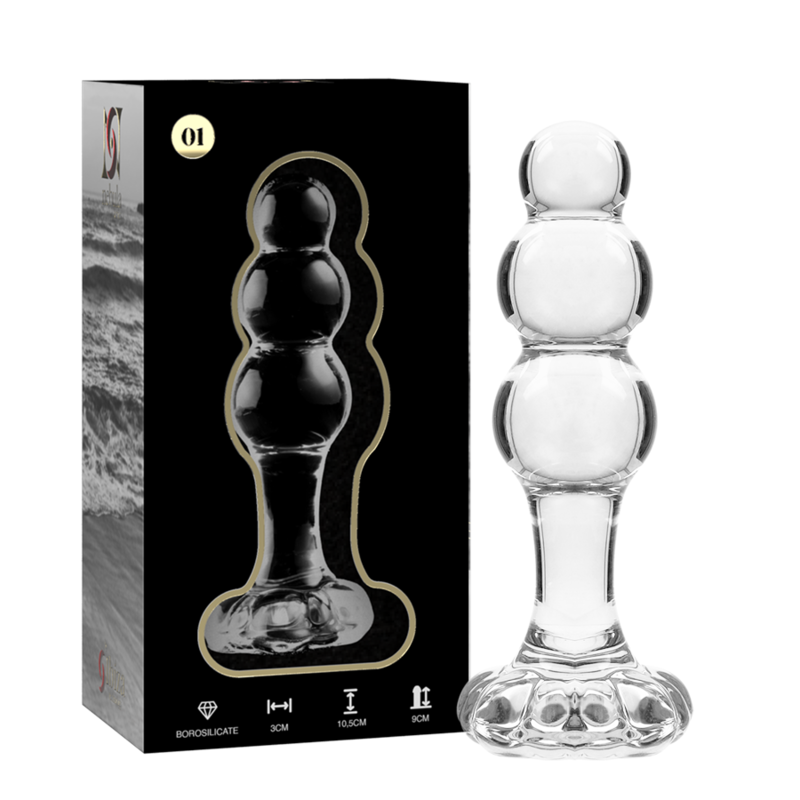 NEBULA SERIES BY IBIZA - MODEL 1 anale plug van borosilicaatglas, transparant, 10.5 CM -O- 3 CM