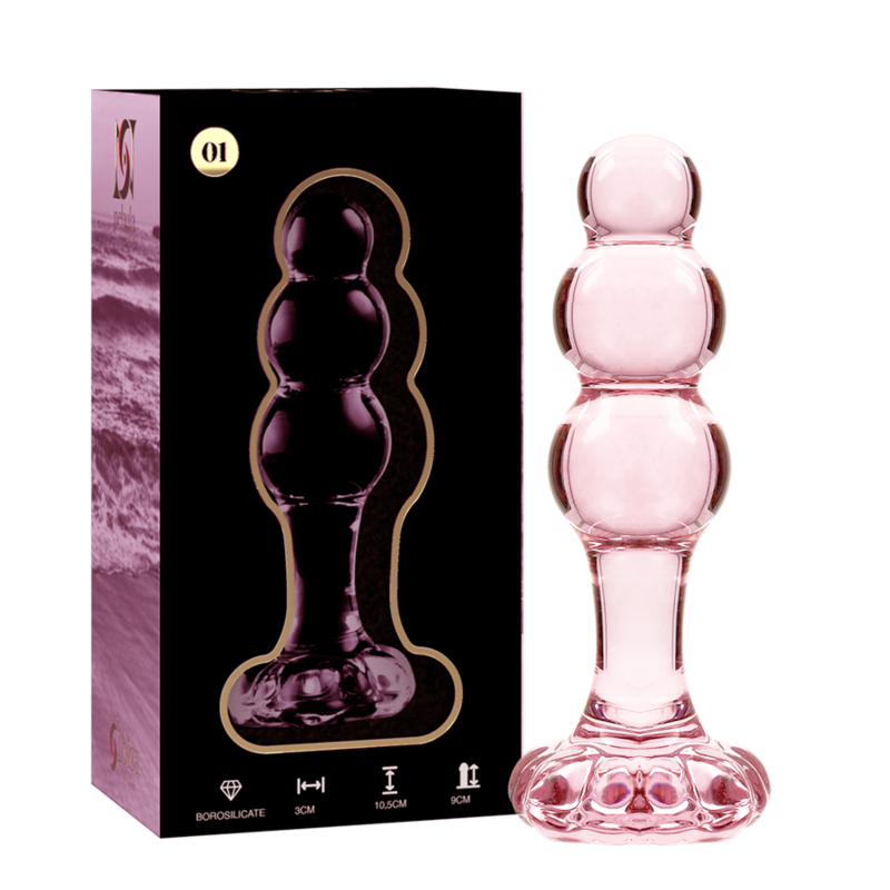 NEBULA SERIES BY IBIZA - MODEL 1 anale plug van borosilicaatglas, roze, 10.5 CM -O- 3 CM