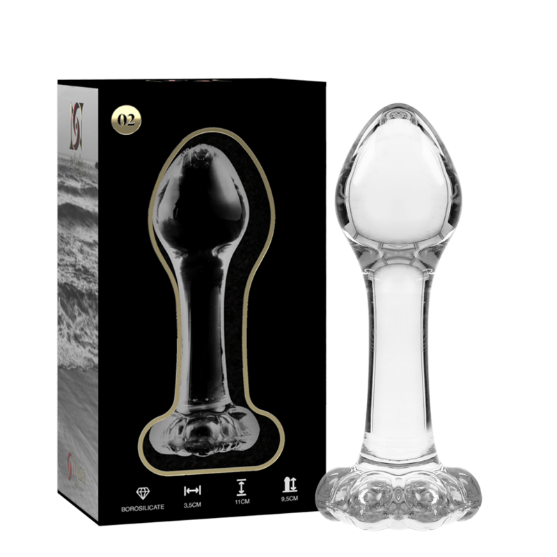 NEBULA SERIES BY IBIZA - MODEL 2 anale plug van borosilicaatglas, transparant, 11 CM -O- 3.5 CM