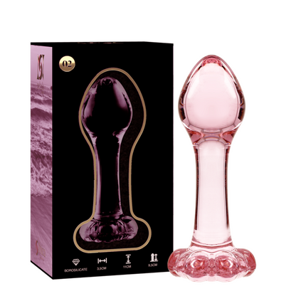 NEBULA SERIES BY IBIZA - MODEL 2 anale plug van borosilicaatglas, roze, 11 CM -O- 3.5 CM