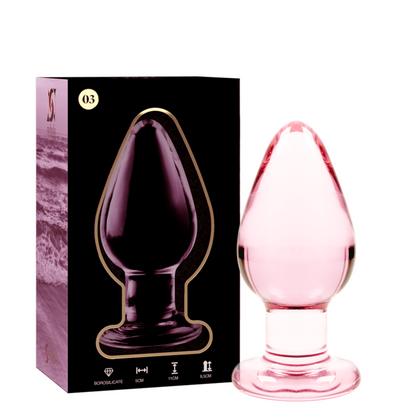 NEBULA SERIES BY IBIZA - MODEL 3 anale plug van borosilicaatglas, roze, 11 CM -O- 5 CM
