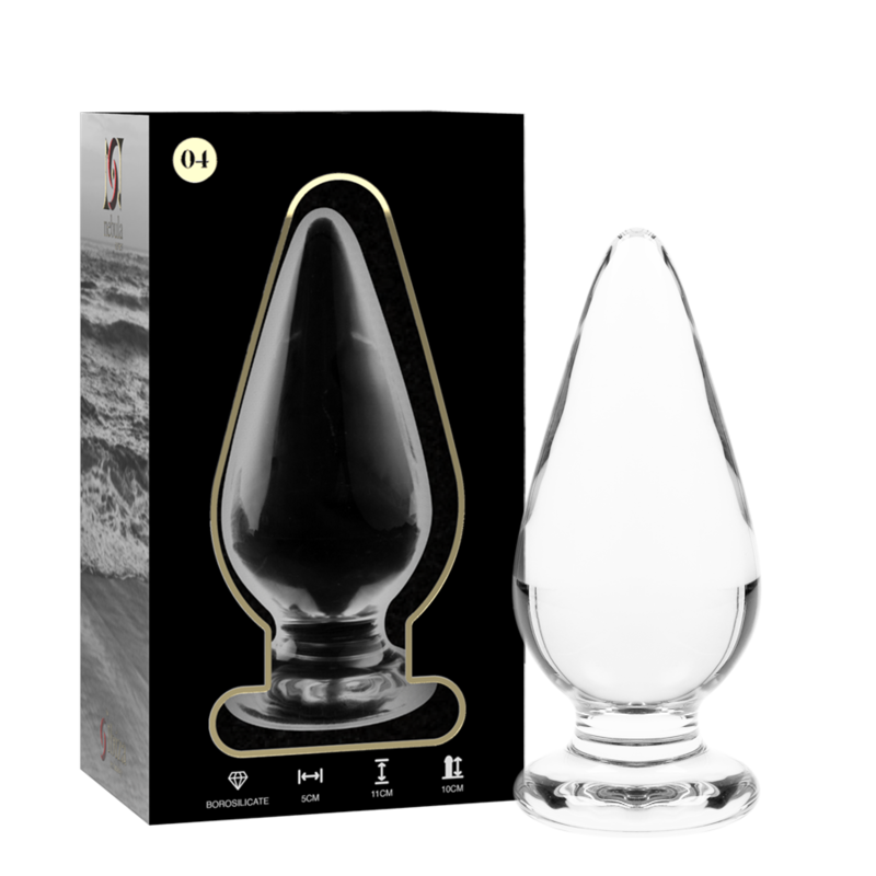 NEBULA SERIES BY IBIZA - MODEL 4 anale plug van borosilicaatglas, transparant, 11 CM -O- 5 CM