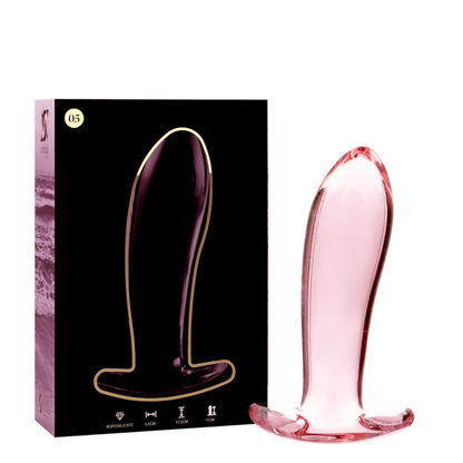 NEBULA SERIES BY IBIZA - MODEL 5 anale plug van borosilicaatglas, roze, 12.5 CM -O- 3.5 CM